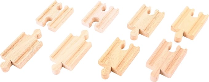 Bigjigs - Rails - Rechte stukken - Klein - 8dlg.