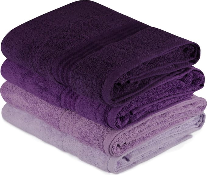 Asir - Badhanddoek Set - 4 Stuks - 100% Katoen - Lichtlila