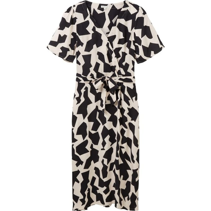 TOM TAILOR printed dress with wrap Dames Jurk - Maat 38