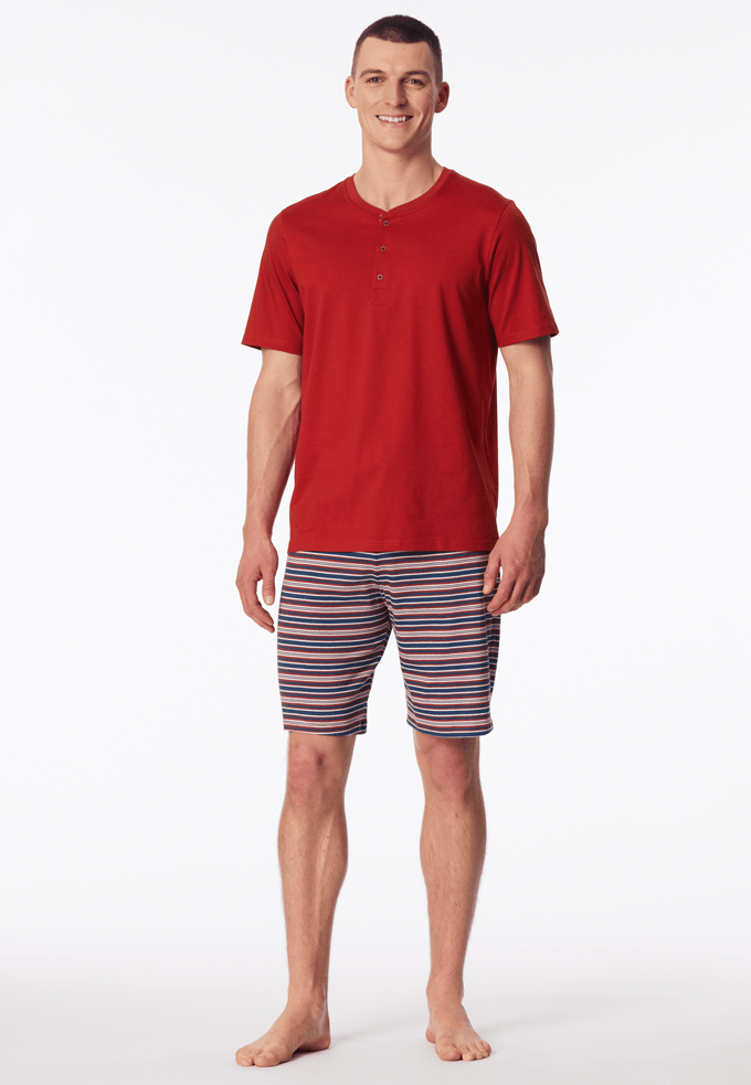 Korte pyjama met knoopsluiting, rood - Casual Nightwear 48