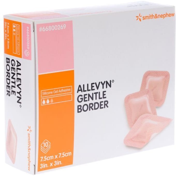 Smith & Nephew - Allevyn Gentle Border - 7.5cm x 7.5cm - 10 stuks per doos