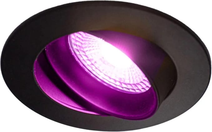 Zigbee smart Inbouwspot Zwart 4.7W | Rond | 73 mm | HUE compatible | RGB-CCT