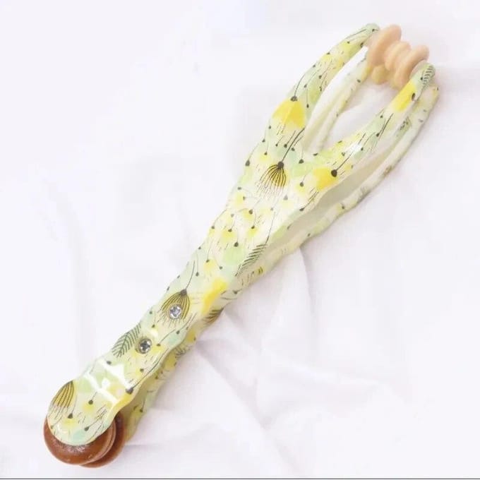 Rouleau de massage pour points d'acupuncture des mains, masseur à main, relaxant, impression méridienne, roue de massage, outil de massage de santé jaune