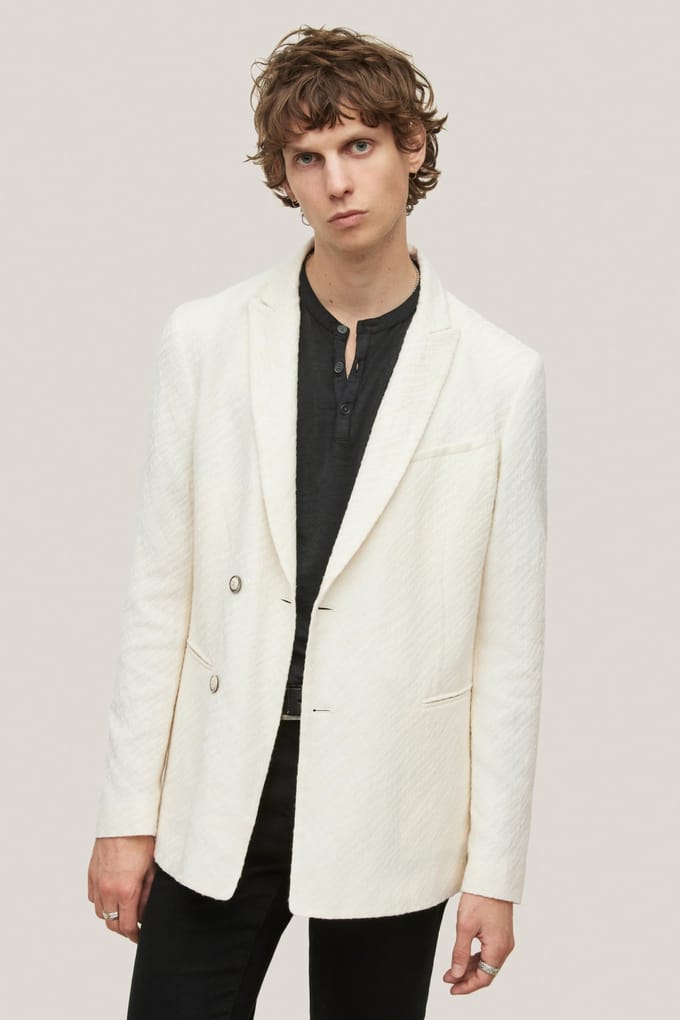 John Varvatos Slim Fit Peak Lapel Jacke Salt Größe: 46 | Blazer Outlet | Herren