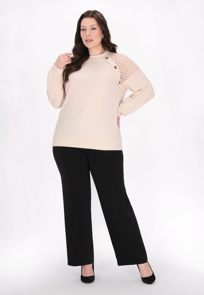 usha Grote maat blouse vrouwen beige