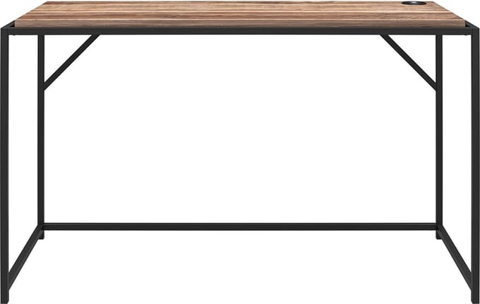 Quincy-Schrijftafel - Verweerd Eiken/Zwart Metaal