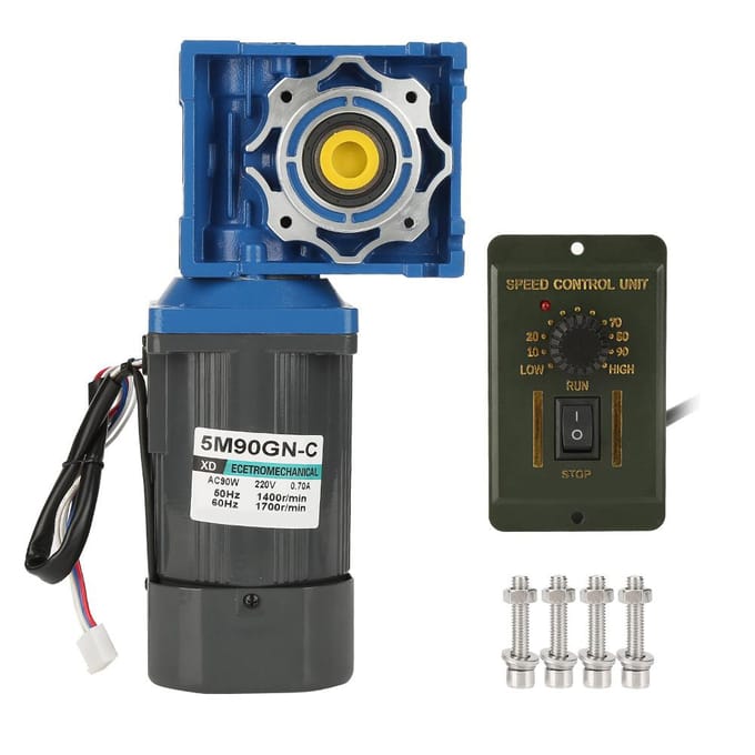 AC220V 90W Zelfremmende Wormwiel Motor met Snelheidsregeling CW CCW en Regelaar (15K)