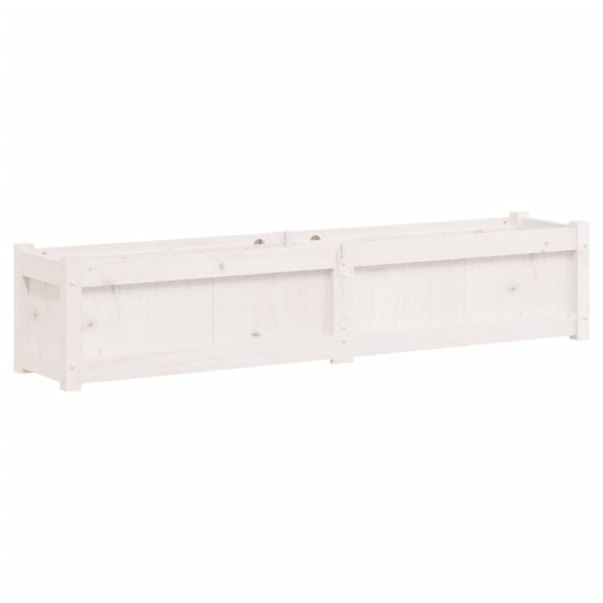 vidaXL - Plantenbak - 150x31x31 - cm - massief - grenenhout - wit