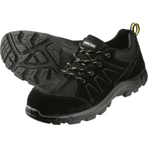 PARKSIDE Leren werkschoenen S3 met stalen neus (lage snit, Zwart, 41)