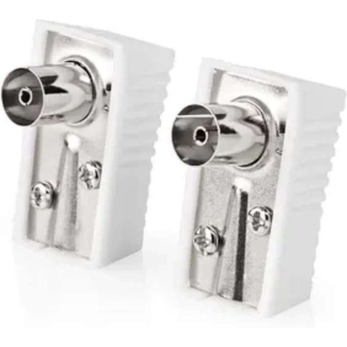 Nedis IEC (Coax) Connector | Angled | Female | Nickel Plated | 75 Ohm