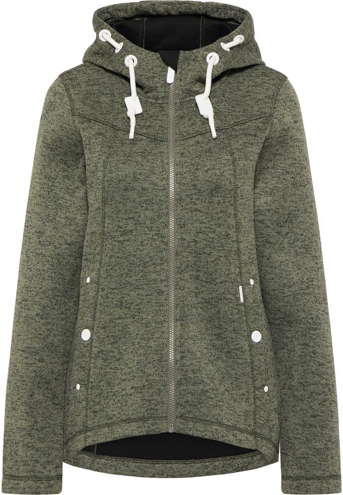 ICEBOUND Yuka serie Gebreide fleece jas Dames olijf melange