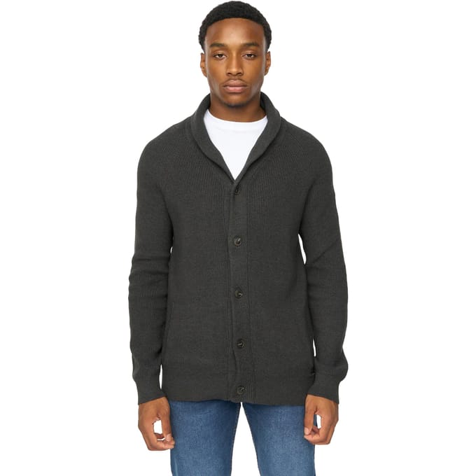 Duck and Cover Heren Venosa Sjaalkraag Cardigan (Basaltgrijs)
