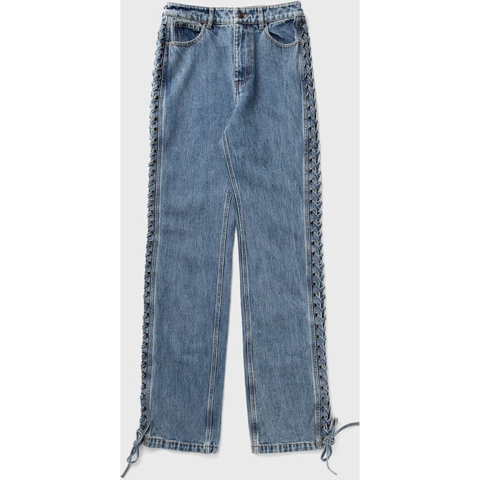 LACED STRAIGHT LEG JEANS