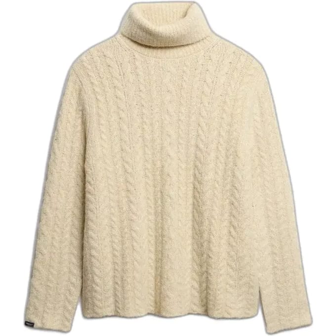 Dames col roulé trui met kabelpatroon Superdry