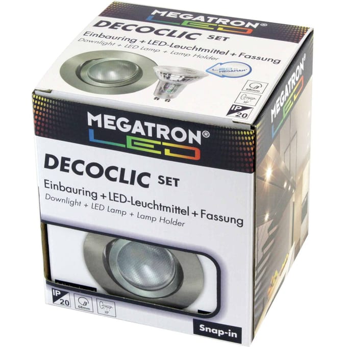 MEGATRON LED inbouwspot Decoclic set GU10 4,5W LED, ijzer
