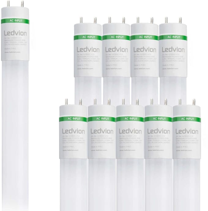 Ledvion - 10X LED TL Buis - 60CM - 6.3W - 6500K - 175lm/W