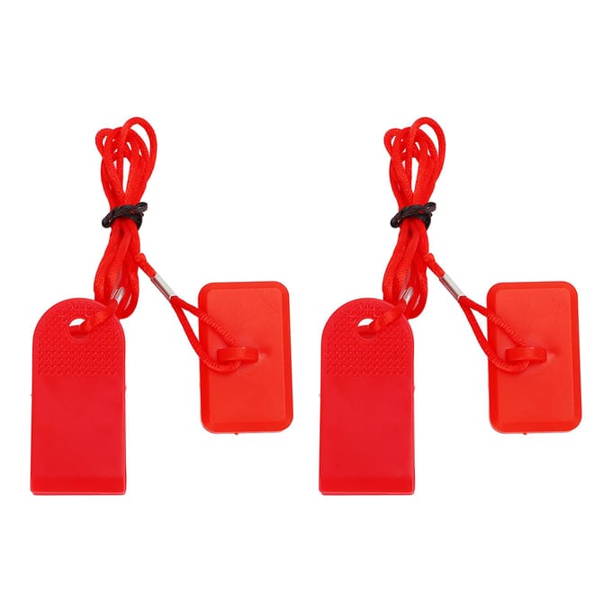 2 STUKS Loopband Veiligheidsschakelaar Rechthoekige Inzet ABS en Messing Loopband Veiligheidsslot voor Yijian AD Gym red