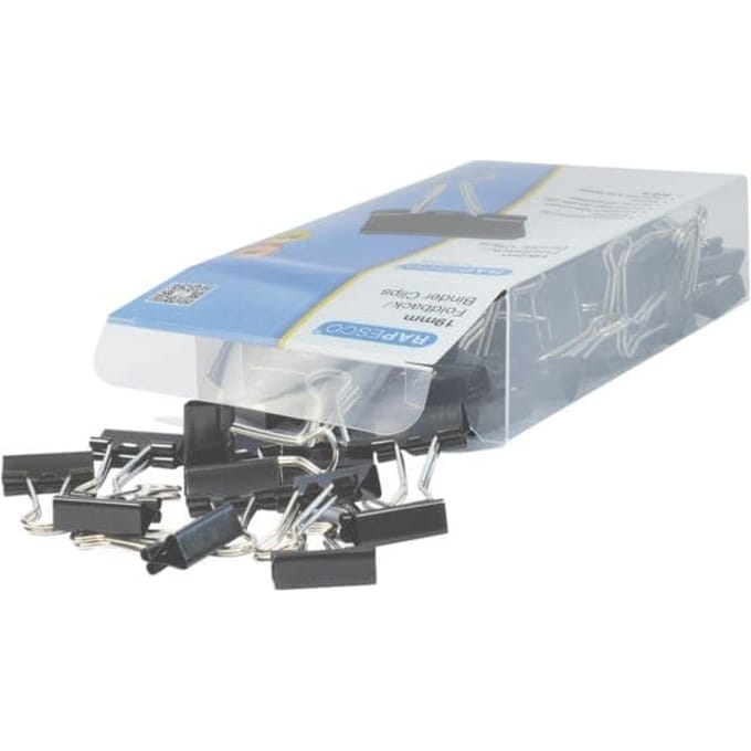 RAPESCO Foldback clips 19 mm zwart, 80 stuks