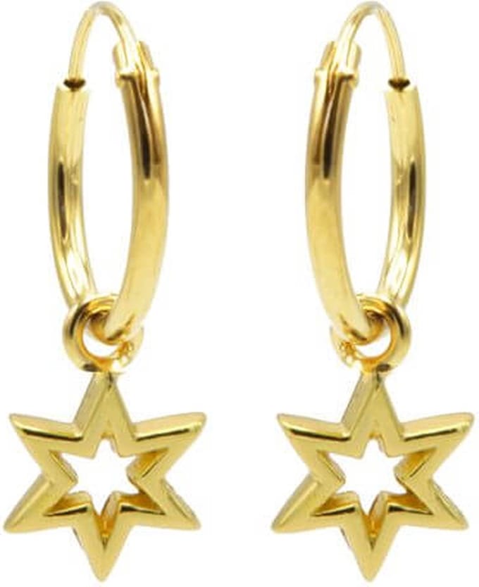 Karma Oorringen Hoops Open Star Goud