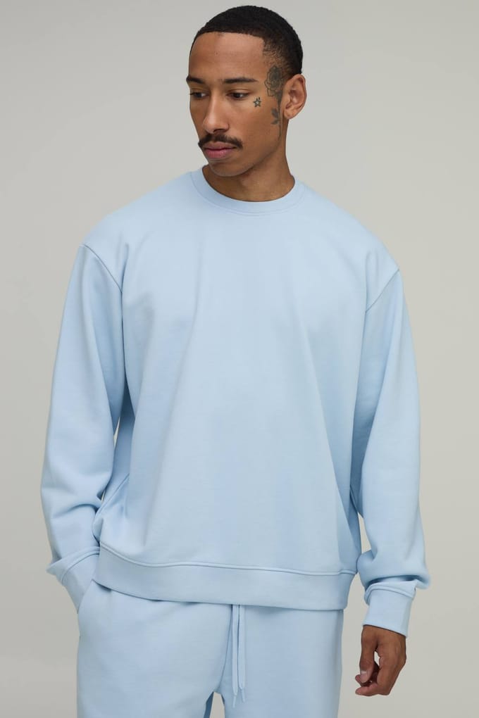 Oversized Premium 480gsm Sweatshirt | Light Blue | Size Medium