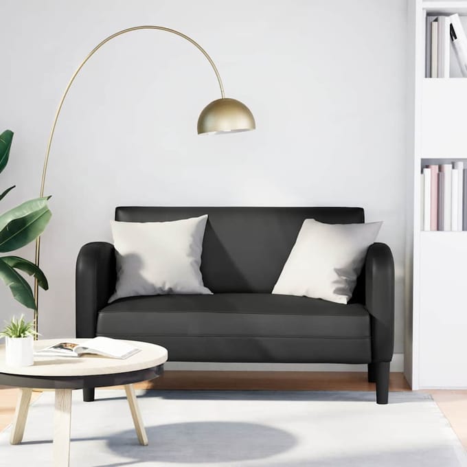 vidaXL - Loveseat - bank - 110 - cm - kunstleer - zwart