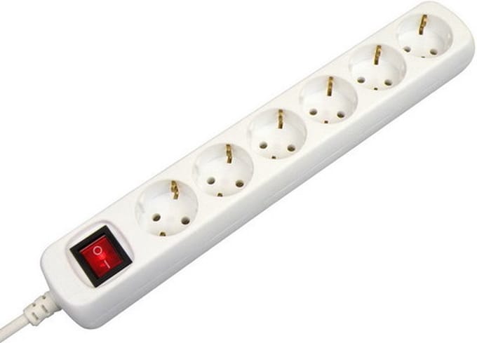 Stekkerdoos - 6-voudig - 5 meter - wit