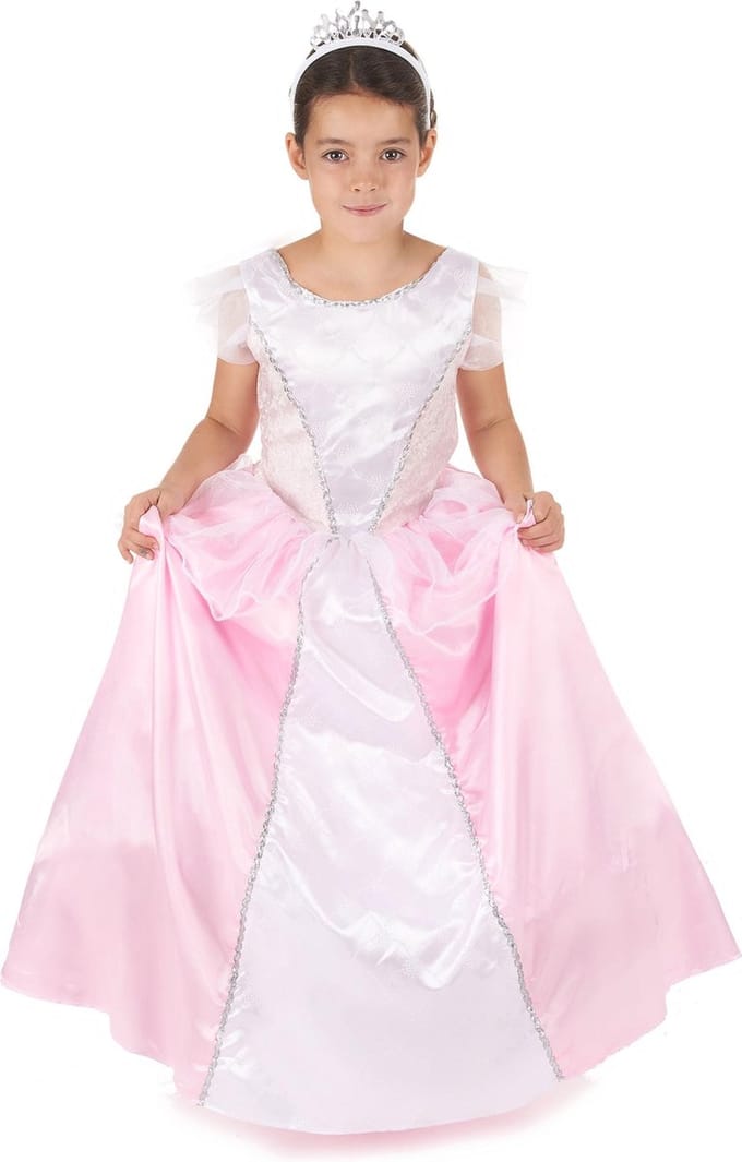 Vegaoo - Roze en witte prinsessen kostuum voor meiden