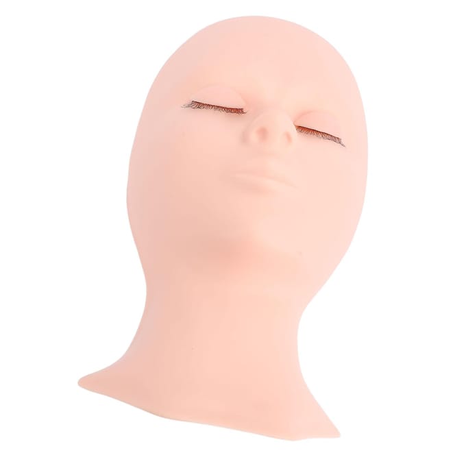 Wimper Mannequin Hoofd Silicone Vervanging Ooglid Wimper Oefenmodel Hoofd Enkelvoudig Ooglid beige