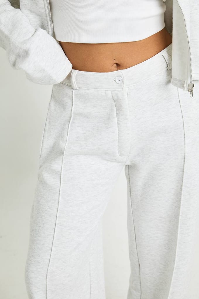 boohoo Dames Korte Bomberjack en Getailleerde Joggingbroek Trainingspak | Asgrijs | Maat: Medium