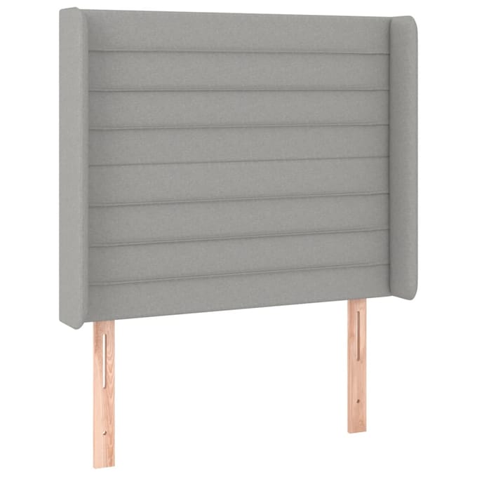 vidaXL - Hoofdbord - LED - 83x16x118/128 - cm - stof - lichtgrijs