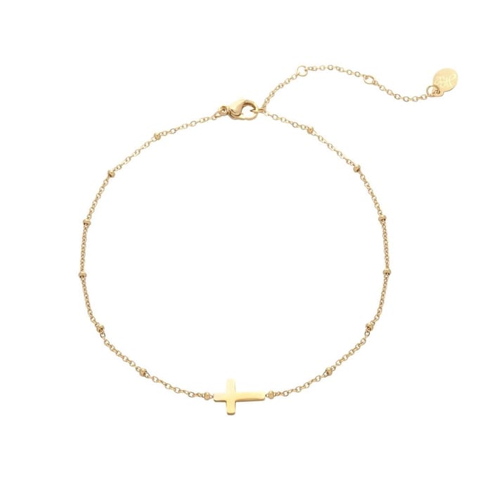 Armband met kruisje goud - Stainless Steel - Nikkelvrij