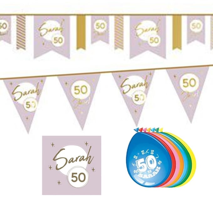 Feest pakket Sarah S - versiering - Sarah 2023 4 delig.