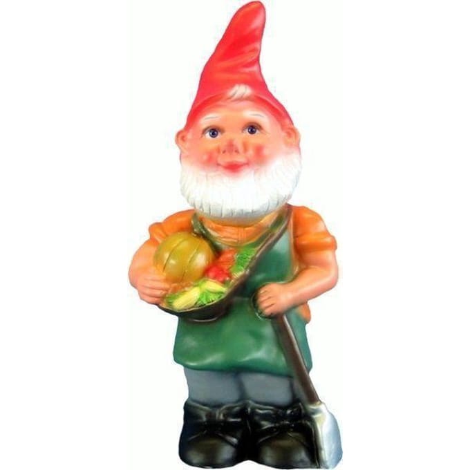 Tuinkabouter met groentekorf