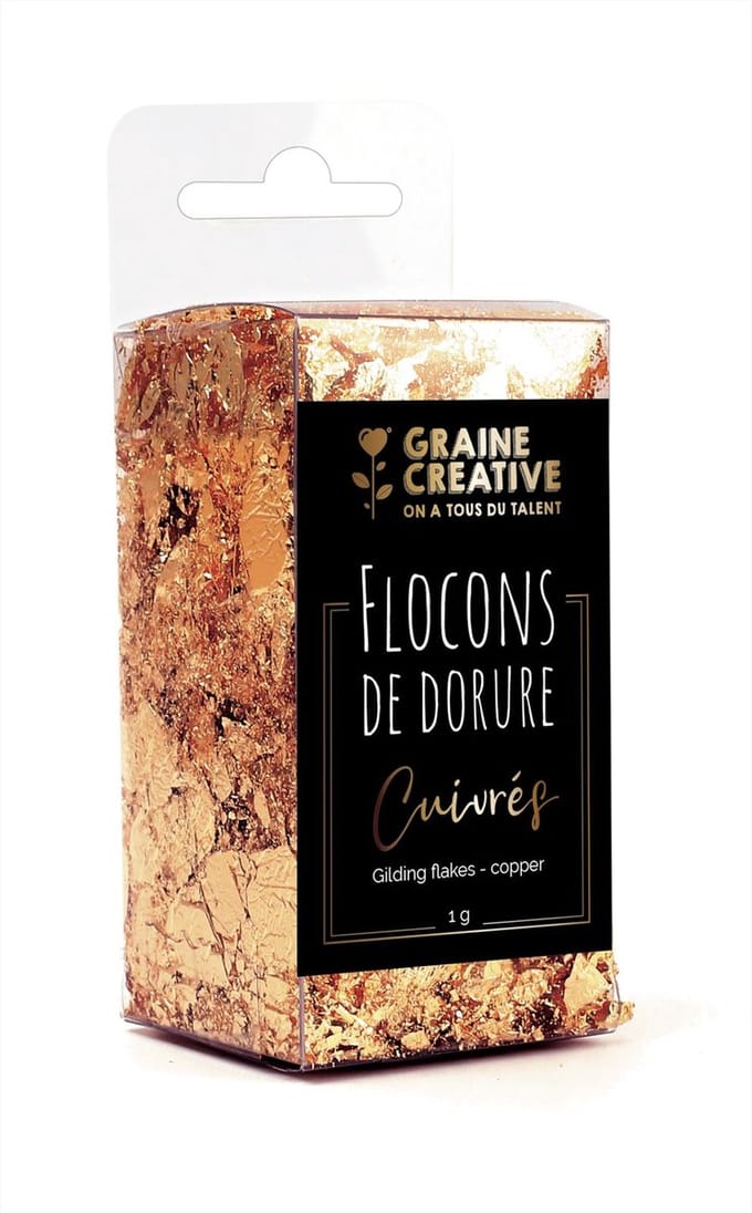 Graine Creative metallic folievlokken koper 1g voor epoxy en knutselen.