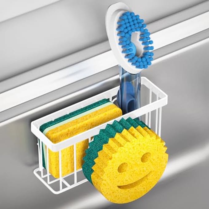Sponshouder Smiley Face - Gootsteen Caddy Organizer met Zuignappen en Zelfklevende Strips