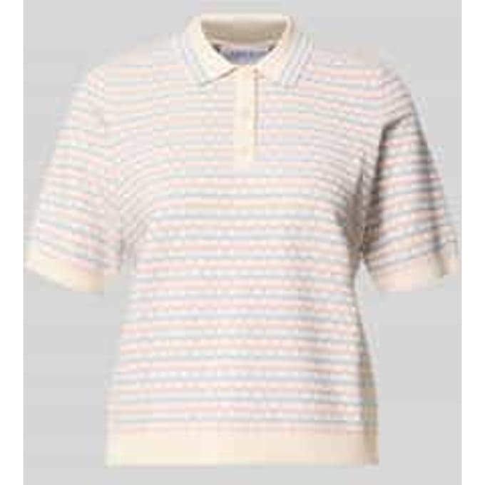 Gebreid shirt van viscosemix met polokraag
