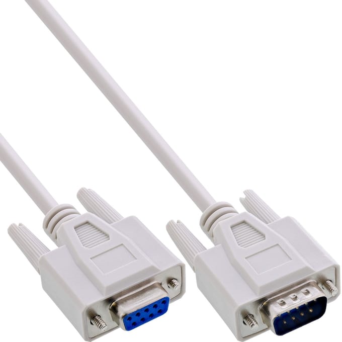 InLine Serial cable DB9 M/F 3m seriële kabel Beige male 9pin Sub D female 9pin Sub D