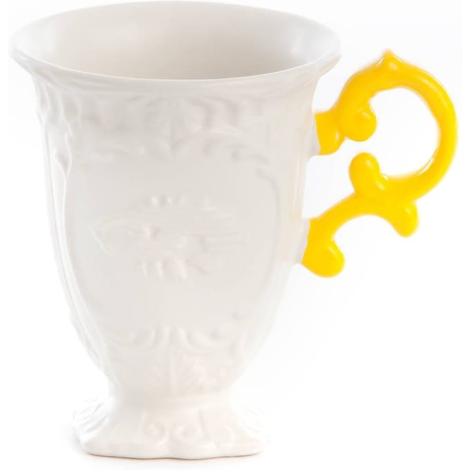 SELETTI mok I-Wares, wit/geel, 300 ml, porselein
