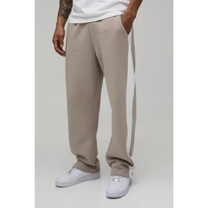 Straight Fit Paneel Joggingbroek | Stone | Size 5XL