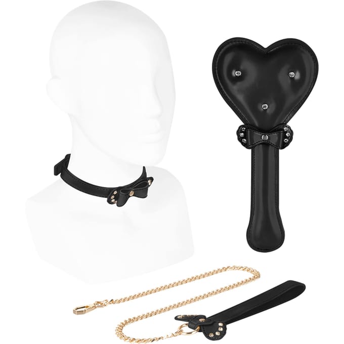 EIS, bondageset, 'luxe bondage set, 3 delig', incl. peddel, in lederlook