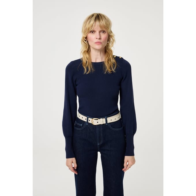 Fabienne Chapot Lillian Pullover After Midnight Blue Maat: S | Sweaters Outlet | Dames | Blauw