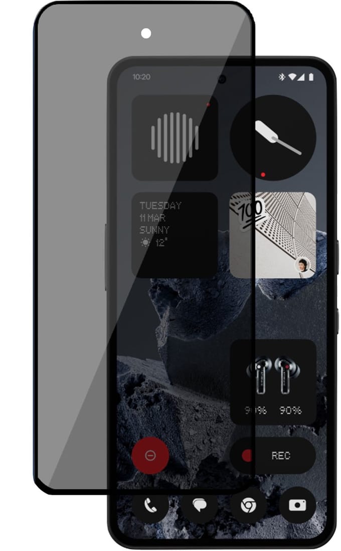 TechNow Privé Screenprotector geschikt voor CMF Phone 2 Pro Screenprotector - Privacy Beschermglas - Rounded - Privacy Proteqt+