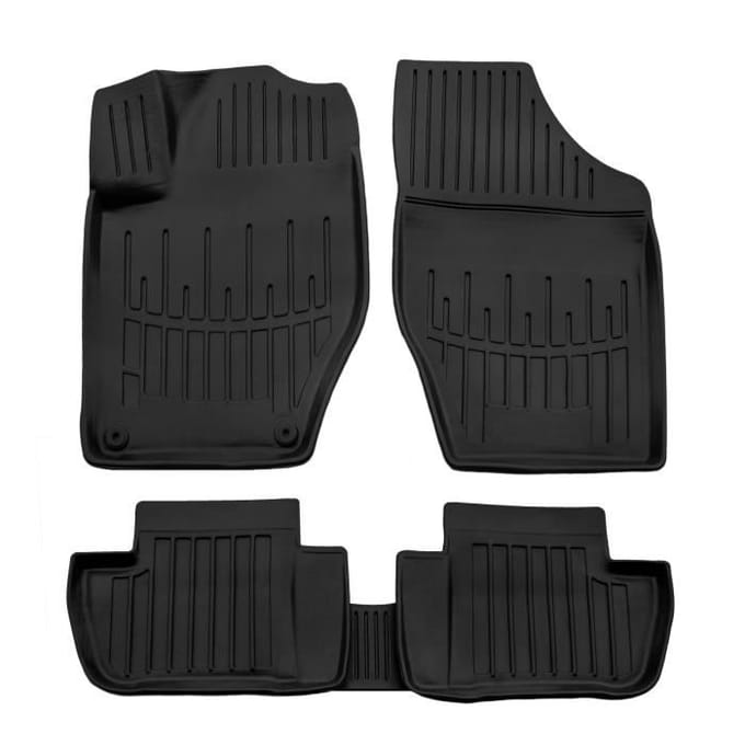 Tapis De Sol En Caoutchouc Premium - SCOUTT - Peugeot 308 2007-2013 - Conception 3D - Résistant à l'eau - Flexible noir
