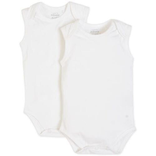 Prénatal romper mouwloos 2 stuks White 74/80 unisex