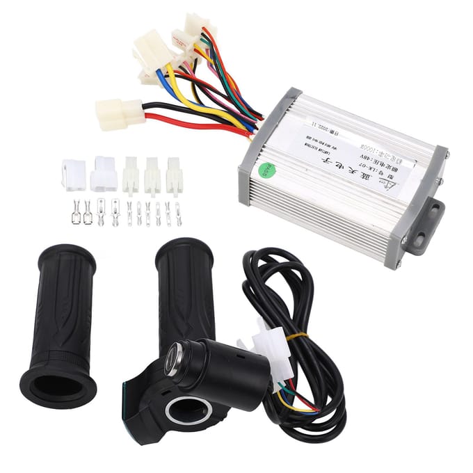 48V 1000W Motor Geborstelde Controller Draaigas met Sleutelslot Set Elektrische Fiets Fiets Retrofit Controller Kit white