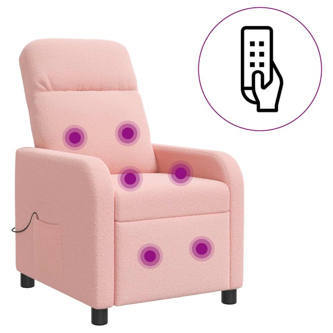 vidaXL - Massage - Relaxstoel - Roze - Bouclé