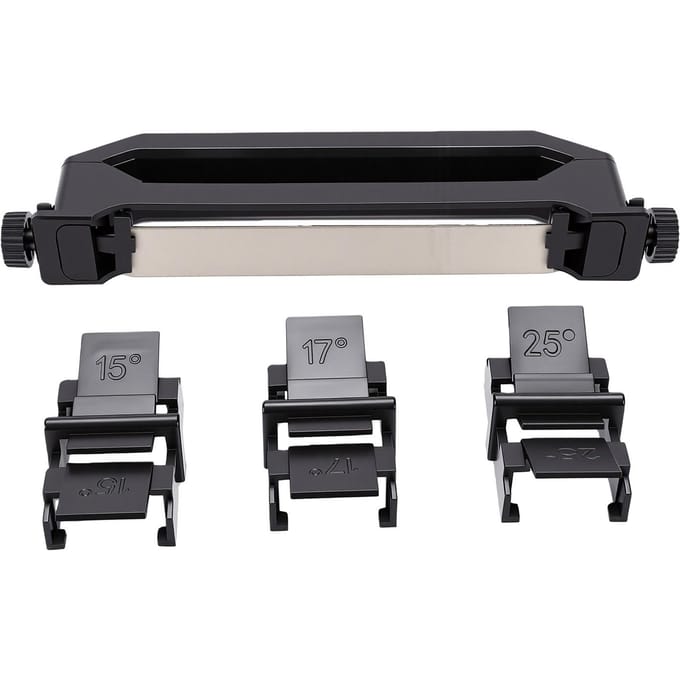 Draagbare Handheld Hoekgeleide Snijder Slijper Multifunctionele Slijpsteen Set voor Keuken Reizen 800 1000 Grit Type 2 gray
