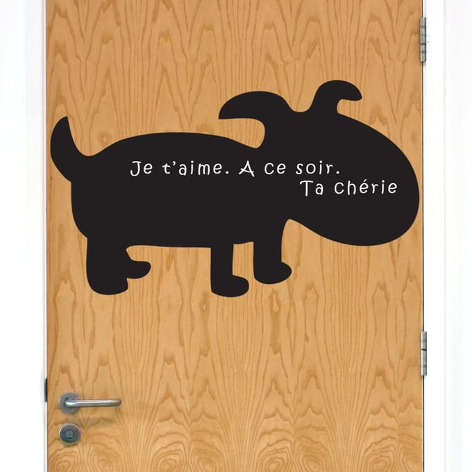 Schoolbordsticker - uitwisbare zelfklevende muurstickers - HOND - 55x90cm