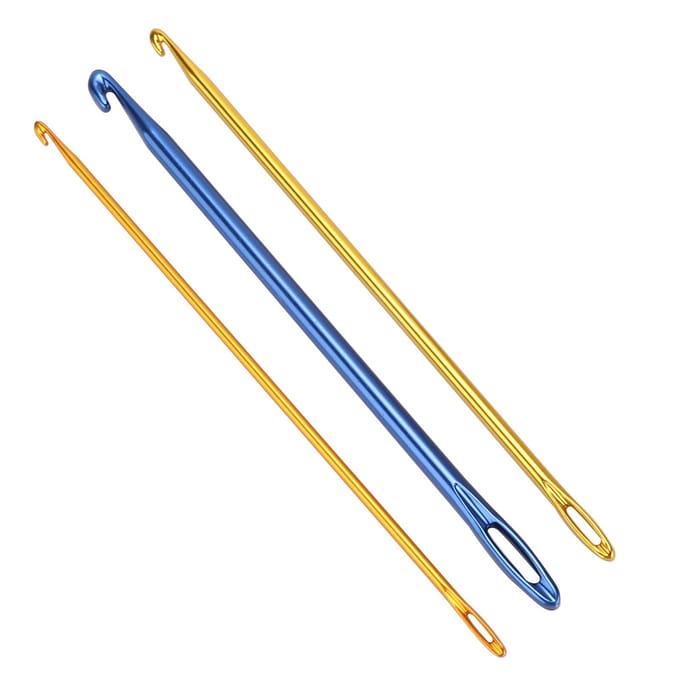 3 stuks haaknaalden Duurzame naainaalden met oog voor voor het breien van truien, sjaals, handschoenen blue