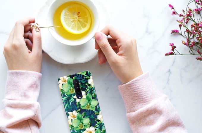 OnePlus 7 Pro TPU Case Orchidee Groen